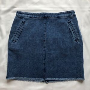 Current Elliott The Zip Fray Mini Denim Skirt